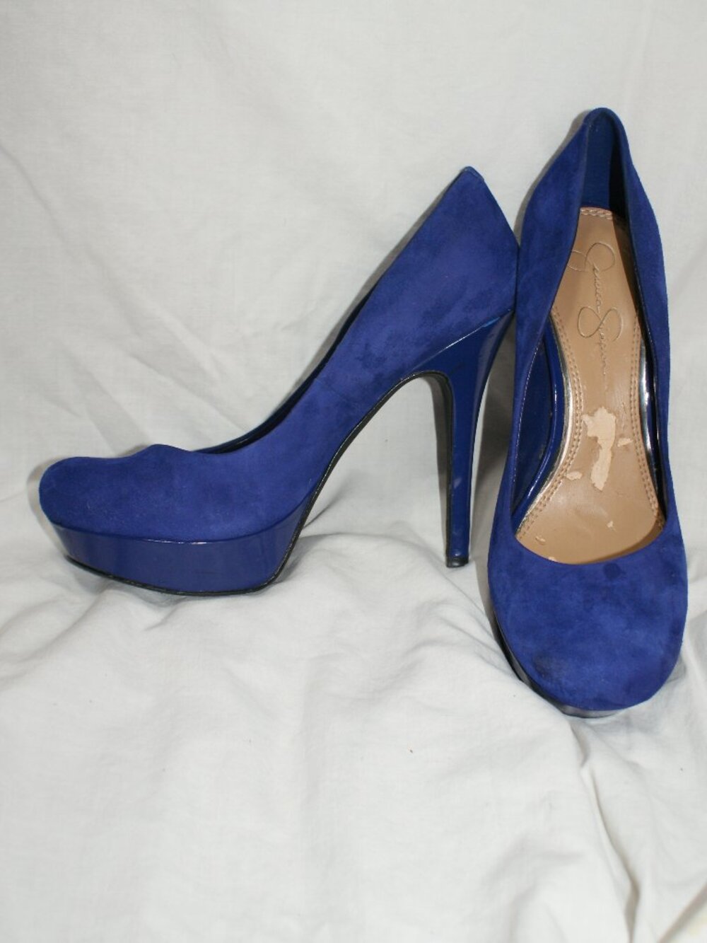 Jessica Simpson Cobalt Blue Platform Pumps - Size 8 - Well Worn - Picture 5 of 11